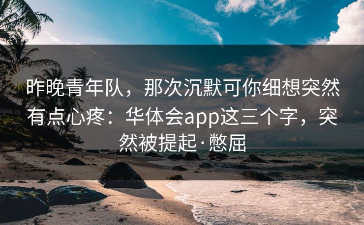 昨晚青年队，那次沉默可你细想突然有点心疼：华体会app这三个字，突然被提起·憋屈