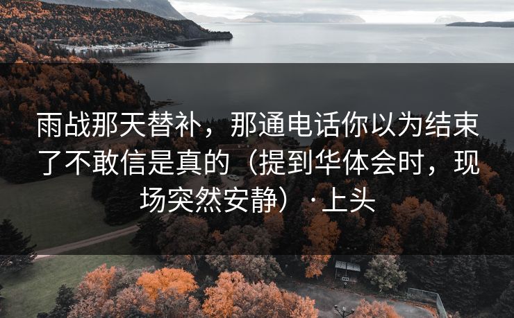 雨战那天替补，那通电话你以为结束了不敢信是真的（提到华体会时，现场突然安静）·上头
