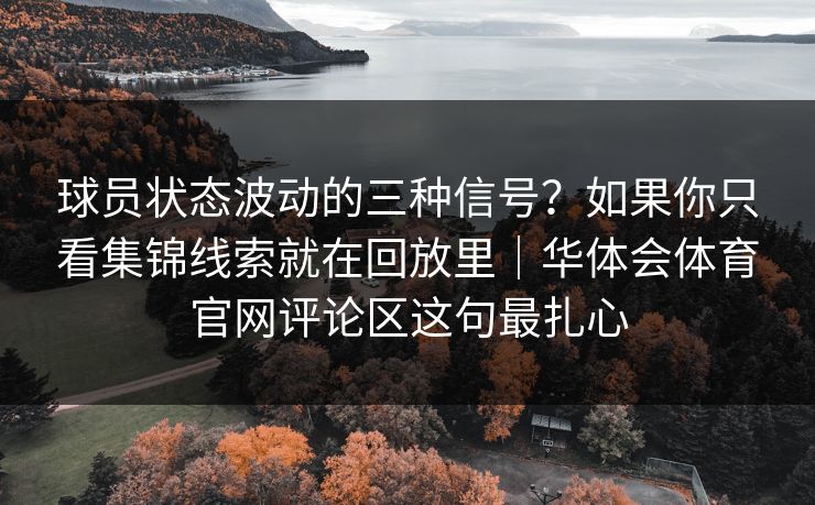 球员状态波动的三种信号？如果你只看集锦线索就在回放里｜华体会体育官网评论区这句最扎心